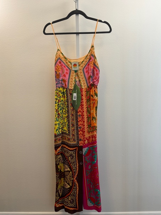FARM Rio Dresses & Skirts - NWT Farm Rio Multicolor Mixed Scarves Ecovera Mini Dress SIZE LARGE NEW WITH TAG